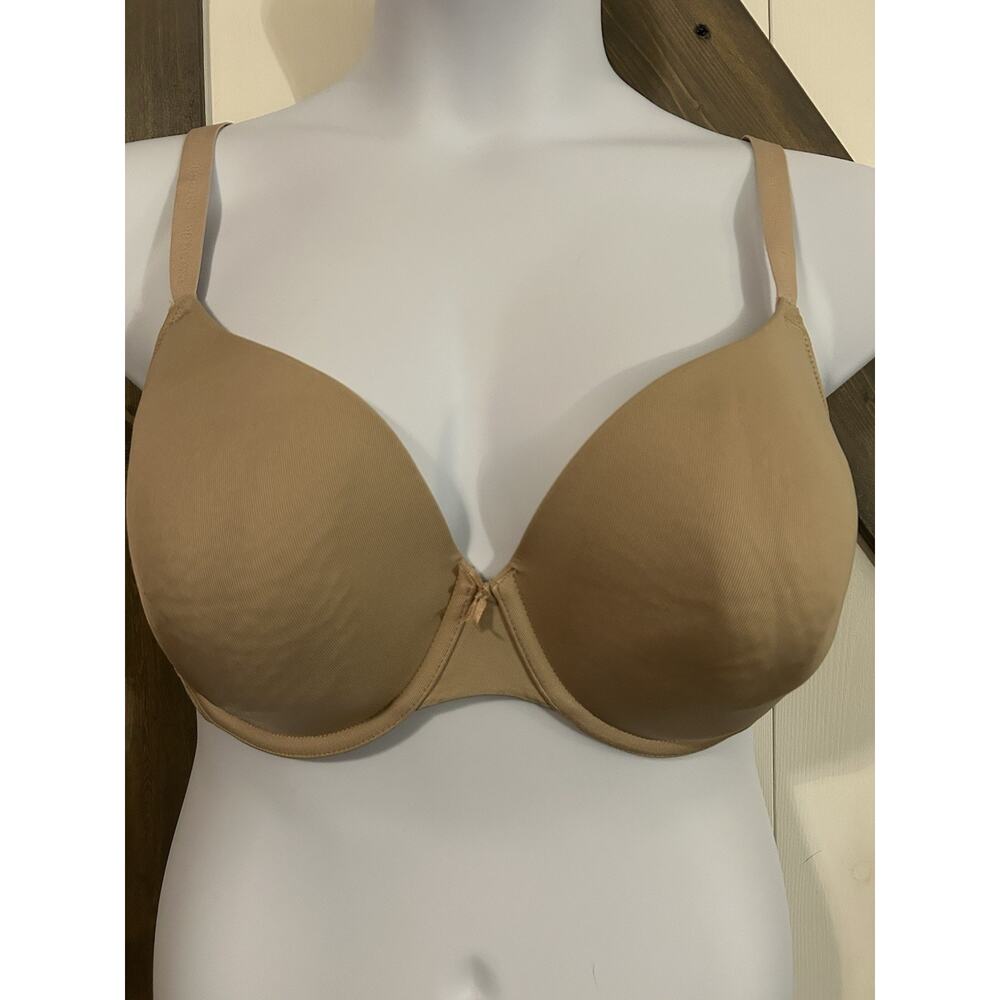 Lane Bryant Cacique Lined T-Shirt Style Underwire Support Nude Bra Size 40DD